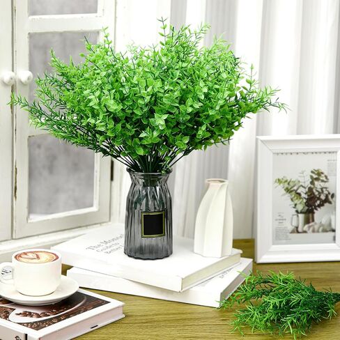 Zeyune 40 Bundles Artificial Grass Plants Outdoor UV Resistant Faux Grass Fake Bushes Plastic Greenery Shrubs Bulk Arrangement for House Outdoor Indoor Decoration Front Porch Window (Fresh) in Saudi Arabia