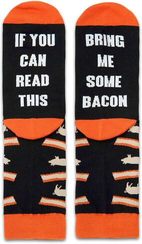 If You Can Read This Bring Me Some Bacon Socks, Funny Gifts For Men & Women, Bacon Socks, Funny Socks, Crazy Socks, Novelty Gifts, Casual Cotton Crew Socks Gift. (083) in Saudi Arabia