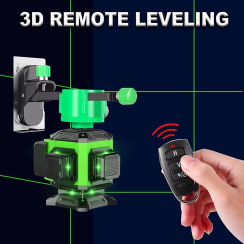 12 Lines Laser Level for Construction and Picture Hanging 3x360° Self Leveling Ultra Visibility Horizontal and Vertical Line Laser Tool Set with 2x Rechargeable battery in Saudi Arabia