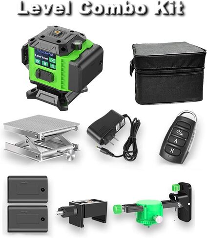 12 Lines Laser Level for Construction and Picture Hanging 3x360° Self Leveling Ultra Visibility Horizontal and Vertical Line Laser Tool Set with 2x Rechargeable battery in Saudi Arabia