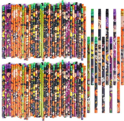 100 Pieces Halloween Pencils Scented Pencils School Pencils 10 style Smelly Pencils Colorful Pencils with Fruit Elements for Teachers Classrooms Reward Halloween Party Kids Gifts Supplie (100) in Saudi Arabia
