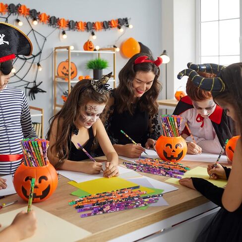 100 Pieces Halloween Pencils Scented Pencils School Pencils 10 style Smelly Pencils Colorful Pencils with Fruit Elements for Teachers Classrooms Reward Halloween Party Kids Gifts Supplie (100) in Saudi Arabia