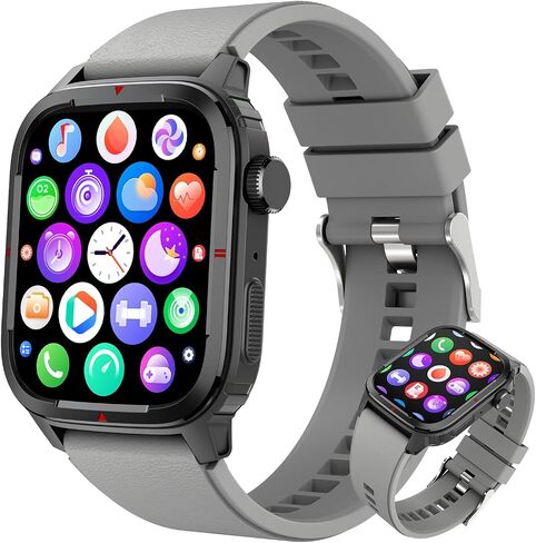 Smart Watch for Men 1.8 inches Answer & Dial Call with Fitness Heart Rate Blood Oxygen Smart Watch Sleep Monitor, 100 Sports Modes, IP68 Waterproof Smart Watch for iPhone Android(Black)… in Saudi Arabia