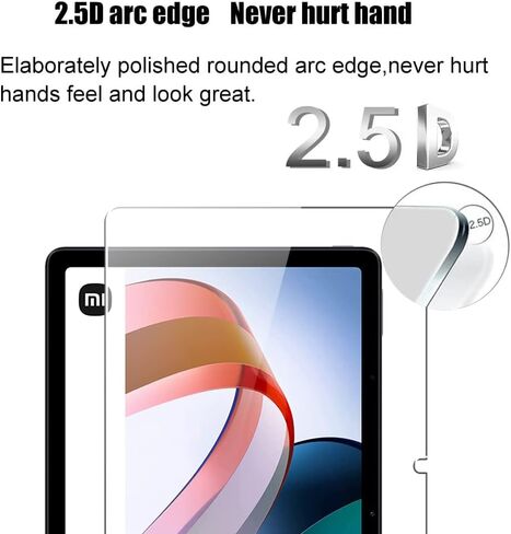 [عبوة من قطعتين] واقي شاشة من الزجاج المقسى للكمبيوتر اللوحي Xiaomi Redmi Pad 2022 مقاس 10.61 بوصة مع طبقة حماية شفافة خالية من الفقاعات 2.5D 9H مضادة للخدش وشفافة عالية الدقة in Kuwait