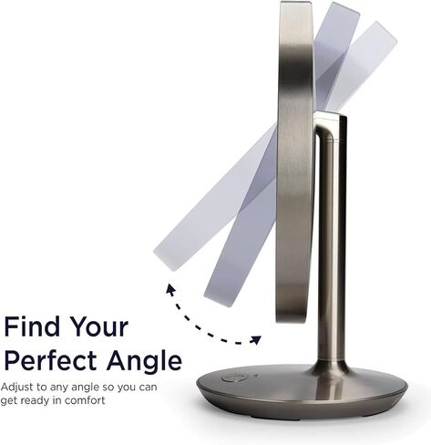 مرآة مكياج iHome Beauty Glow Ring XL مقاس 13 بوصة مع مكبر صوت بلوتوث ومكبر صوت وشحن USB وحامل هاتف قابل للإزالة وبطارية قابلة لإعادة الشحن و3 أوضاع ألوان LED in Saudi Arabia