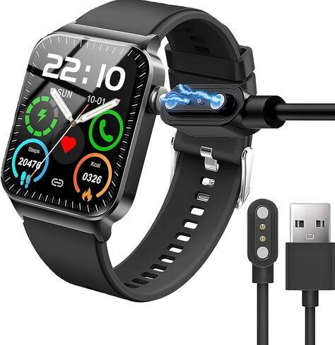 Compatible with Uaue Smart Watch Charger, Magnetic USB Charging Cable Replacement Charger Compatible for Donerton T50S T50H 1.85" Smartwatch/Uaue T50S 1.85" Smart Watch (2 Pack-Black+Black) in Saudi Arabia