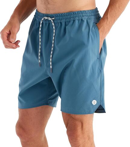 Free Fly Andros Men's Swim Trunks - UPF 50+ Sun Protection with Adjustable Fit, 7 Inch Inseam Swimming Shorts for Men in Saudi Arabia
