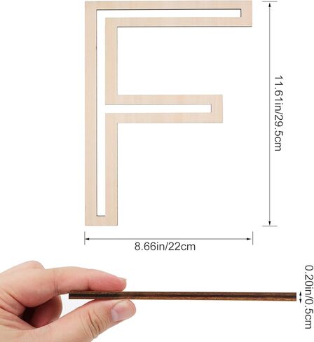 حرف خشبي مقاس 12 بوصة، حروف أبجدية خشبية كبيرة غير مكتملة، حروف خشبية فارغة للحرف اليدوية، ديكور حروف الحائط لتزيين المنزل والحفلات اليدوية (أ) in Kuwait