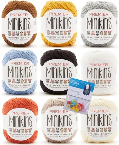 حزمة خيوط Premier Minikins المكونة من 9 قطع مع أقلام تحديد الغرز من Bella's Crafts (باستيل) in Kuwait