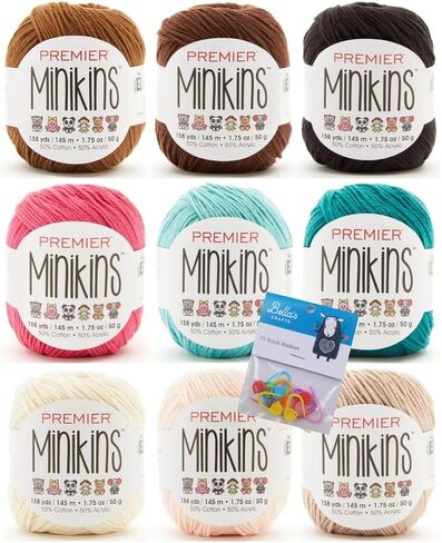 حزمة خيوط Premier Minikins المكونة من 9 قطع مع أقلام تحديد الغرز من Bella's Crafts (باستيل) in Kuwait