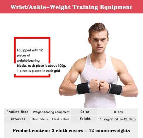 Wrist Arm Weights, Adjustable Wrist Weights, Removable Wrist Ankle Weights for Men Women, for Fitness, Walking, Jogging, Workout, Running, 1Pair 2 Pack in Saudi Arabia
