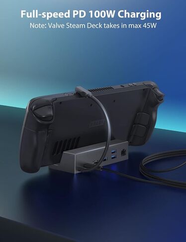 Docking Station for Steam Deck, 6-in-1 USB C Dock with 4K@60Hz HDMI, Gigabit Ethernet, PD 100W Charging, 3X USB 3.0 in Saudi Arabia