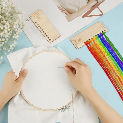 2pcs Wood Temperature Blanket Color Chart, Reusable Crochet Blanket Chart Planners Wool Yarn Shade Organization Storage Card Coloring Scheme for Handmade Items Thread Crochet Projects in Saudi Arabia
