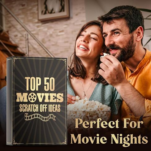 Movie Night Scratch Off Cards – Gifts for Movie Lovers Gifts – Couples Gift Ideas, Movie Night Gift Ideas, Movie Night Supplies, Movie Night Indecision - Gifts for Him, Boyfriend, Husband Gifts Ideas in Saudi Arabia