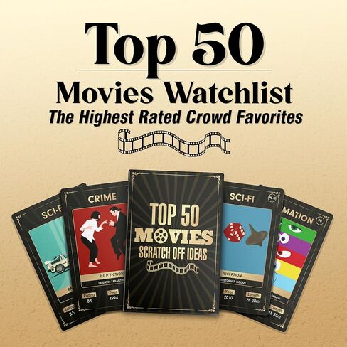 Movie Night Scratch Off Cards – Gifts for Movie Lovers Gifts – Couples Gift Ideas, Movie Night Gift Ideas, Movie Night Supplies, Movie Night Indecision - Gifts for Him, Boyfriend, Husband Gifts Ideas in Saudi Arabia