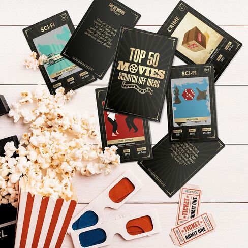 Movie Night Scratch Off Cards – Gifts for Movie Lovers Gifts – Couples Gift Ideas, Movie Night Gift Ideas, Movie Night Supplies, Movie Night Indecision - Gifts for Him, Boyfriend, Husband Gifts Ideas in Saudi Arabia