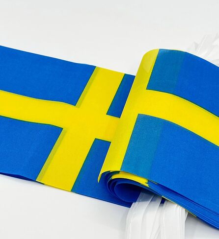 Sweden Swedish String Banner Flag,16 ft 20 Mini Flags String, 5.5 x 8.2 Inch String Flag Banner, Indoor and Outdoor Party Decorations. in Kuwait