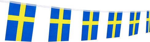 Sweden Swedish String Banner Flag,16 ft 20 Mini Flags String, 5.5 x 8.2 Inch String Flag Banner, Indoor and Outdoor Party Decorations. in Kuwait