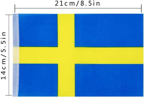 Sweden Swedish String Banner Flag,16 ft 20 Mini Flags String, 5.5 x 8.2 Inch String Flag Banner, Indoor and Outdoor Party Decorations. in Kuwait
