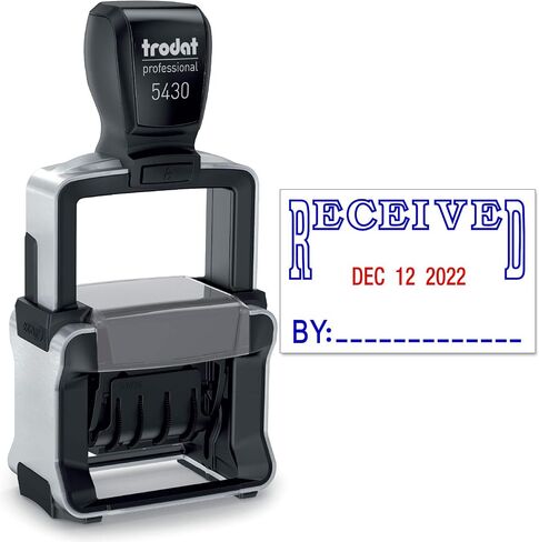 Trodat 5430 Professional Self-Inking Date Stamp with Received - Blue/Red 2 Color Ink in Saudi Arabia