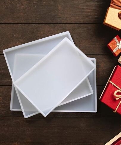 1 حزمة قالب صينية مربعة كبيرة، قوالب صب سيليكون كبيرة الحجم للراتنج، قالب سيليكون كوستر من الراتنج DIY 9.8x9.8in in Kuwait