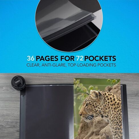 Itoya Original Art ProFolio 8.5x11 Black Art Portfolio Binder with Plastic Sleeves with 72 Pages - Portfolio Folder for Artwork with Clear Sheet Protectors - Presentation Book for Art Display in Saudi Arabia