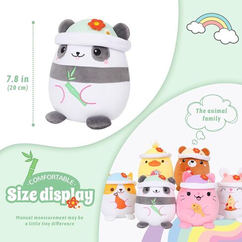 AIXINI Cute Pink Cat Plush Pillow 8" Kitten Stuffed Animal, Soft Kawaii Cat Plushie with Hat Outfit Costume Gift in Saudi Arabia