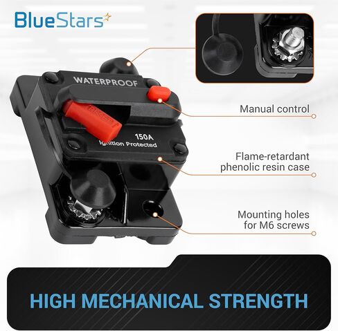 BlueStars 3 Packs 150Amp Circuit Breaker for Boats Cars Trolling Motors Marine Vehicles Winches ATV Electronic Battery System with Manual Reset, Water Proof, 12V-48V DC in Kuwait