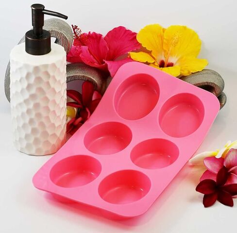2 عبوة من قوالب الصابون البيضاوية، 6 قوالب صابون سيليكون تجاويف، قوالب صنع الصابون المنزلية الصنع قوالب خبز الشوكولاتة in Kuwait
