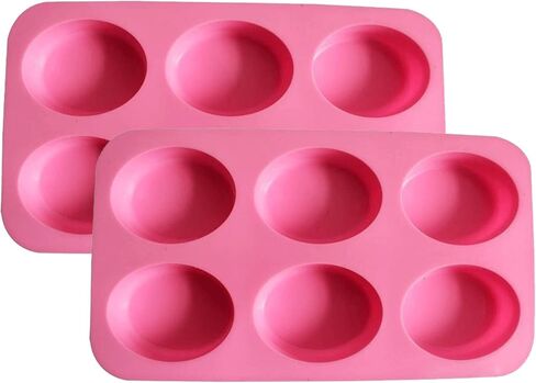 2 عبوة من قوالب الصابون البيضاوية، 6 قوالب صابون سيليكون تجاويف، قوالب صنع الصابون المنزلية الصنع قوالب خبز الشوكولاتة in Kuwait