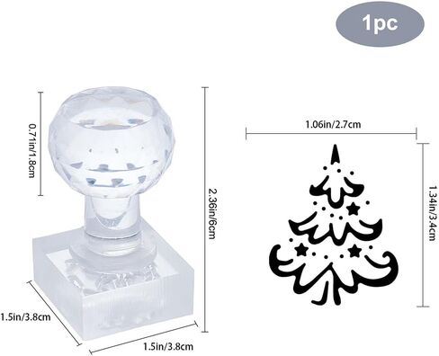 PH PandaHall Christmas Tree Soap Stamp, Rectangle Soap Embossing Stamp Clear Acrylic Stamp with Handle Soap Chapter Imprint Stamp for Handmade Soap Clay Pottery Arts Crafts Making Projects in Saudi Arabia