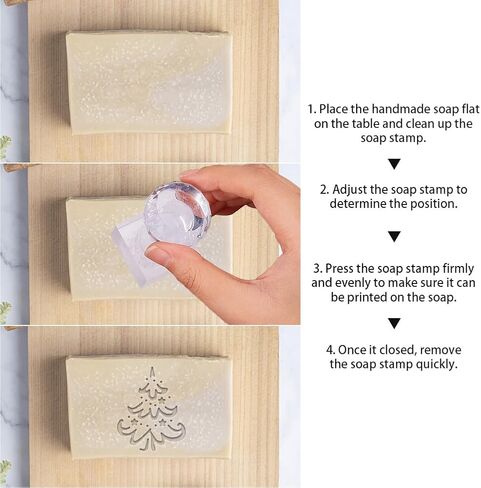 PH PandaHall Christmas Tree Soap Stamp, Rectangle Soap Embossing Stamp Clear Acrylic Stamp with Handle Soap Chapter Imprint Stamp for Handmade Soap Clay Pottery Arts Crafts Making Projects in Saudi Arabia