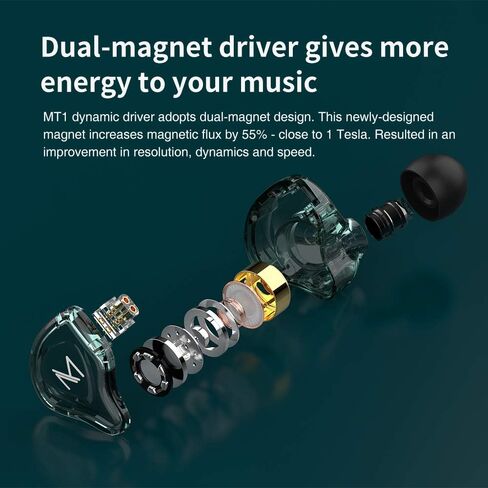 TRN MT1 in-Ear Earphone HiFi in-Ear Earphone Earbud with New 10mm Composite Magnetic Dynamic Driver in Ear Monitor Earbuds with Detachable C Pin 0.75MM Cable9(Type-c,Green) … in Saudi Arabia