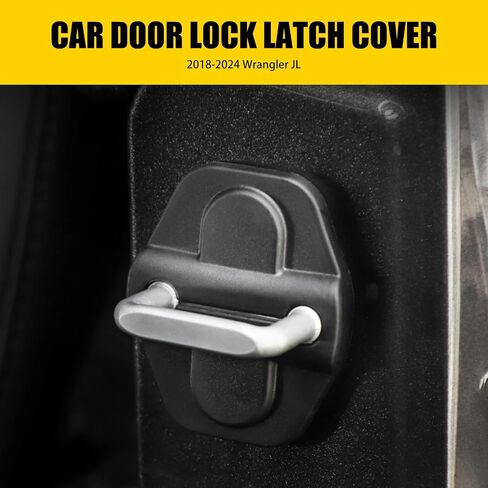 8 PCS Car Door Screw Cover and Door Lock Cover, ABS Waterproof Dustproof Screw Door Lock Lid, Sports Scratch Resistant Decoration, Compatible with Wrangler JL JT Protective Accessories (Black) in Saudi Arabia