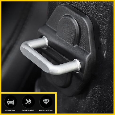 8 PCS Car Door Screw Cover and Door Lock Cover, ABS Waterproof Dustproof Screw Door Lock Lid, Sports Scratch Resistant Decoration, Compatible with Wrangler JL JT Protective Accessories (Black) in Saudi Arabia