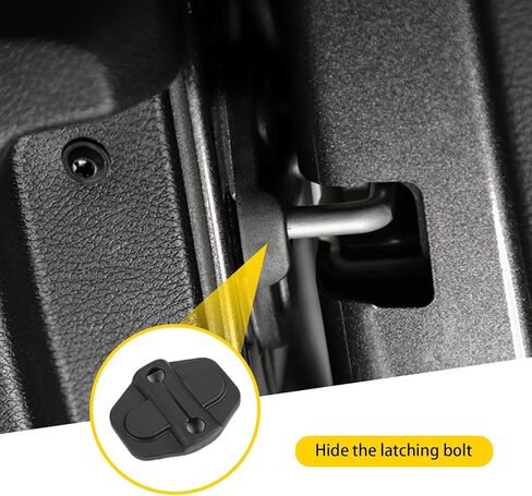 8 PCS Car Door Screw Cover and Door Lock Cover, ABS Waterproof Dustproof Screw Door Lock Lid, Sports Scratch Resistant Decoration, Compatible with Wrangler JL JT Protective Accessories (Black) in Saudi Arabia