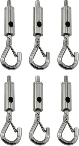 6PCS Wire Rope Adjustable Hook Lifting Yard Adjustable Hook Locker 1-1.5mm Length 65mm/2.56inch Portable Hook Eye Tension Turnbuckle in Saudi Arabia