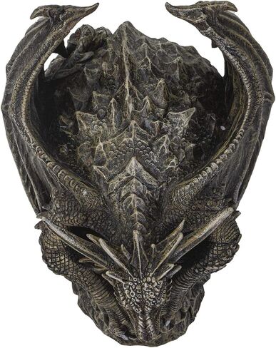 SUMMIT COLLECTION Spiral Dark Gothic Draco Dragon on Mutated Skull Figurine Fantasy Gothic Decorative Sculpture 7.5 Inches in Saudi Arabia