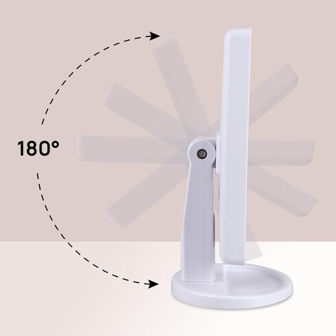 Lighted Vanity Makeup Mirror with 16 LED Lights 180° Rotation Screen Adjustable Brightness, Two Power Supply Modes Make Up Mirror (White) in Saudi Arabia