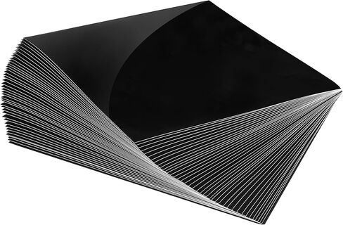 صفائح الفينيل السوداء اللامعة الدائمة أفضل من لفات الفينيل 12 بوصة × 12 بوصة - 40 ورقة لاصقة لامعة مدعومة تعمل مع الكريكت والقواطع الأخرى in Kuwait