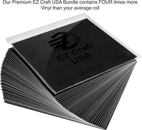 صفائح الفينيل السوداء اللامعة الدائمة أفضل من لفات الفينيل 12 بوصة × 12 بوصة - 40 ورقة لاصقة لامعة مدعومة تعمل مع الكريكت والقواطع الأخرى in Kuwait