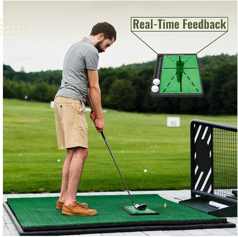 Golf Mat 3 in 1 Golf Hitting Mats, Golf mats Practice Outdoor/Indoor Use. Durable Golf Chipping mat, Golf Turf Mat, 15x11 inch Golf Practice mat - Tri Turf Golf Training mat for Swing Detection in Saudi Arabia