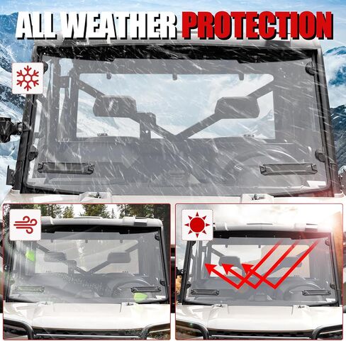 A & UTV PRO زجاج أمامي كامل لنافذة 2017-2024 Polaris Ranger 900 XP / CREW XP 900، زجاج أمامي شفاف متين ومغطى بفتحات تهوية لملحقات طاقم Polaris Ranger XP 1000 / XP 1000 in Saudi Arabia