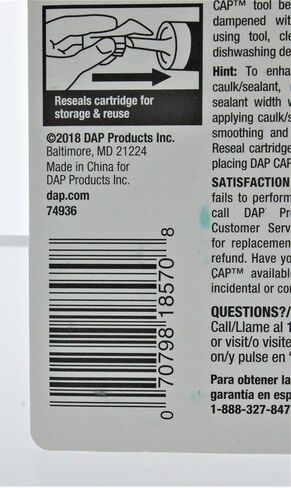 أداة التشطيب النهائية Dap Cap Caulk 18570، أصفر - 12 قطعة in Saudi Arabia