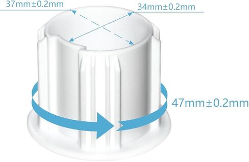مجموعة قابض ظل دوار 50 مم، قطع غيار بديلة، وزن القابض الأقصى تحميل 10 كجم (22 رطل)، زوج واحد، أبيض in Kuwait