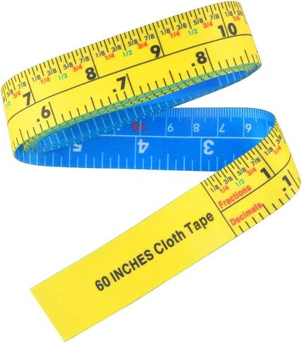 Cloth Tape Measure, All Purpose 60 Inch Double Sided Fractional Inch and Decimal Engineer Scale Tape Measure 5ft 60in 152cm (White and Yellow) in Saudi Arabia