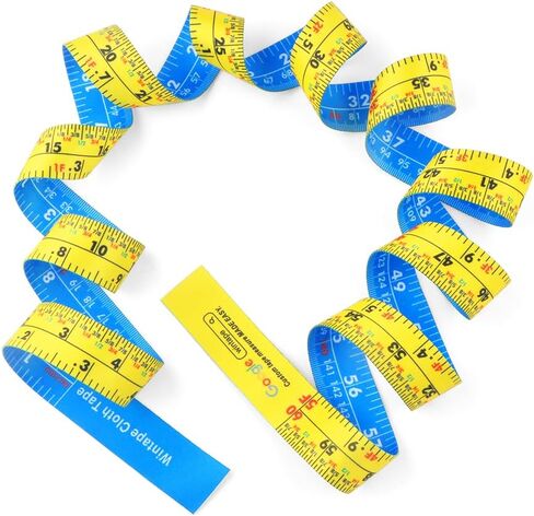 Cloth Tape Measure, All Purpose 60 Inch Double Sided Fractional Inch and Decimal Engineer Scale Tape Measure 5ft 60in 152cm (White and Yellow) in Saudi Arabia