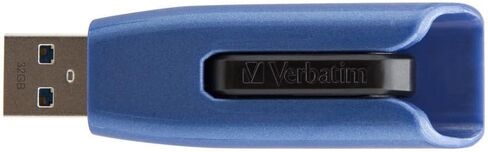 Verbatim 128GB USB 3.0 Store 'N' Go V3 Max Flash Drive - Cap-Less & PC/Mac Compatible - Blue in Saudi Arabia