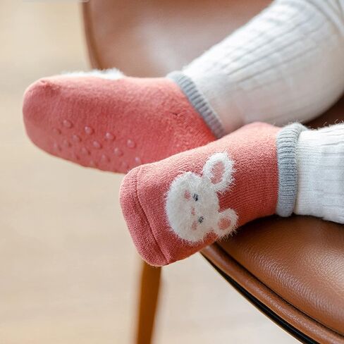 6 Pairs Baby Anti Slip Non Skid Low Cut Socks No-Show Infant Cotton Cartoon Warm Slippers Floor Boat Ankle Socks in Saudi Arabia