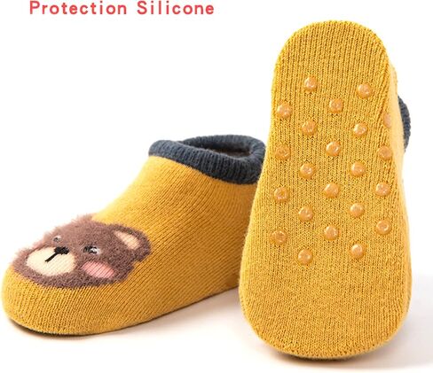 6 Pairs Baby Anti Slip Non Skid Low Cut Socks No-Show Infant Cotton Cartoon Warm Slippers Floor Boat Ankle Socks in Saudi Arabia
